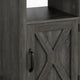Layla Nightstand | Charging Station | Shelf | and Cabinet | Dark Gray Wood