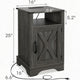 Layla Nightstand | Charging Station | Shelf | and Cabinet | Dark Gray Wood