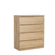 Bambi Handle-Free Tall Dresser Chest with 4 Drawers | Natural Wood