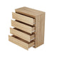 Bambi Handle-Free Tall Dresser Chest with 4 Drawers | Natural Wood