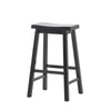 Fuji Backless Saddle Bar Stool | Contoured Seat | Stretchers | Black Wood