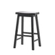 Fuji Backless Saddle Bar Stool | Contoured Seat | Stretchers | Black Wood
