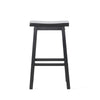 Fuji Backless Saddle Bar Stool | Contoured Seat | Stretchers | Black Wood