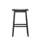 Fuji Backless Saddle Bar Stool | Contoured Seat | Stretchers | Black Wood