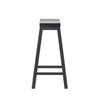 Fuji Backless Saddle Bar Stool | Contoured Seat | Stretchers | Black Wood