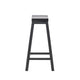 Fuji Backless Saddle Bar Stool | Contoured Seat | Stretchers | Black Wood