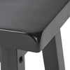 Fuji Backless Saddle Bar Stool | Contoured Seat | Stretchers | Black Wood