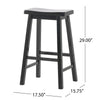 Fuji Backless Saddle Bar Stool | Contoured Seat | Stretchers | Black Wood