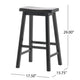 Fuji Backless Saddle Bar Stool | Contoured Seat | Stretchers | Black Wood