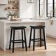 Fuji Backless Saddle Bar Stool | Contoured Seat | Stretchers | Black Wood