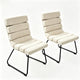 Saina Modern Dining Chairs with Metal Frame | Set of 2 | Beige Fabric