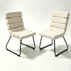 Saina Modern Dining Chairs with Metal Frame | Set of 2 | Beige Fabric