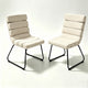 Saina Modern Dining Chairs with Metal Frame | Set of 2 | Beige Fabric
