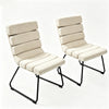 Saina Modern Dining Chairs with Metal Frame | Set of 2 | Beige Fabric
