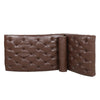 Emery Chaise Lounge with Rolling Pillow | Dark Brown Tufted Faux Leather
