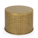 Sammy Round Coffee Table with Cutout Perforated Pattern | Brown Iron 26"