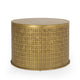 Sammy Round Coffee Table with Cutout Perforated Pattern | Brown Iron 26"