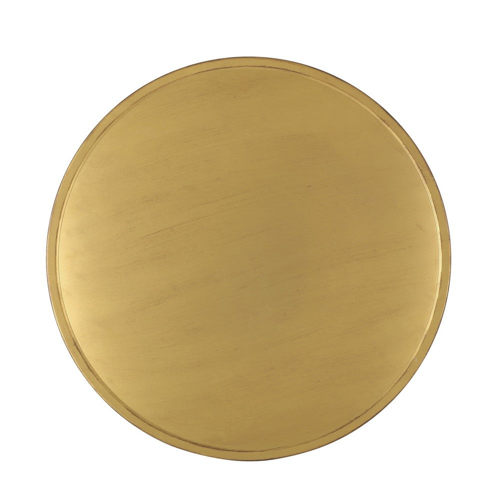 Sammy Round Coffee Table with Cutout Perforated Pattern | Brown Iron 26"