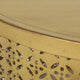 Sammy Round Coffee Table with Cutout Perforated Pattern | Brown Iron 26"