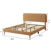 Pedro King Platform Bed with Adjustable Plush Headboard | Brown Fabric