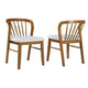 Mitch Windsor-Style Dining Chairs | Set of 2 | Rubberwood | Beige Seat