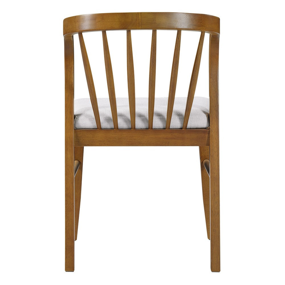 Mitch Windsor-Style Dining Chairs | Set of 2 | Rubberwood | Beige Seat