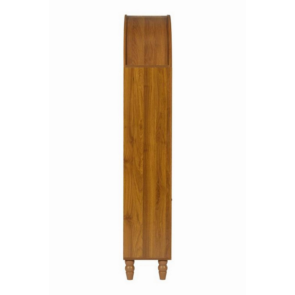 Carlos Arched Storage Cabinet | Carved Details | Open Shelves | Walnut 67"