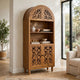 Carlos Arched Storage Cabinet | Carved Details | Open Shelves | Walnut 67"