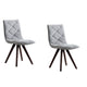 Kayra Dining Chairs with Solid Wood Legs | Set of 2 | Gray Fabric