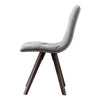 Kayra Dining Chairs with Solid Wood Legs | Set of 2 | Gray Fabric