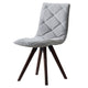 Kayra Dining Chairs with Solid Wood Legs | Set of 2 | Gray Fabric