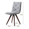 Kayra Dining Chairs with Solid Wood Legs | Set of 2 | Gray Fabric