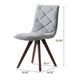 Kayra Dining Chairs with Solid Wood Legs | Set of 2 | Gray Fabric