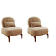 Darla Accent Chair | Set of 2 | Brown Solid Wood Legs | Camel Velvet
