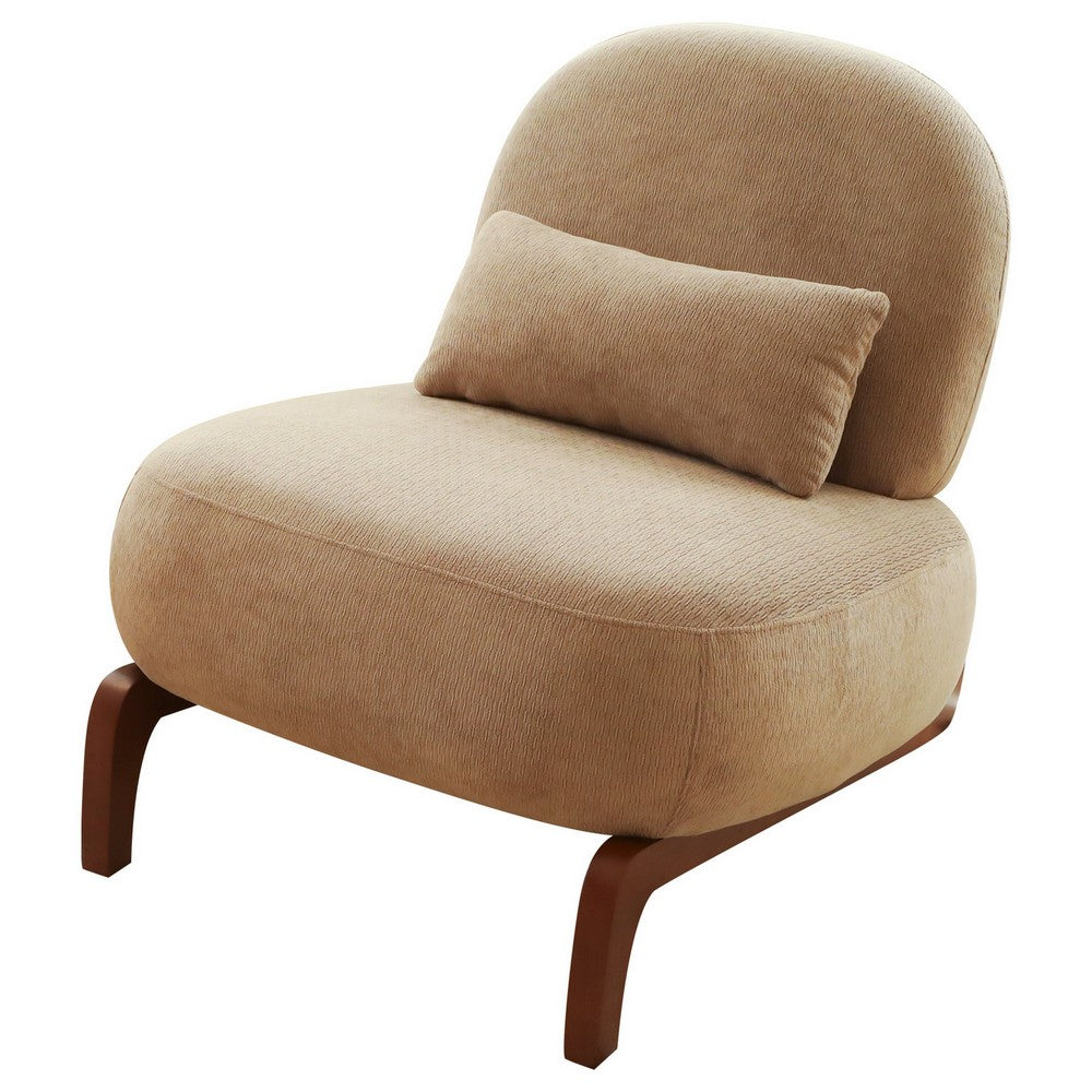 Darla Accent Chair | Set of 2 | Brown Solid Wood Legs | Camel Velvet