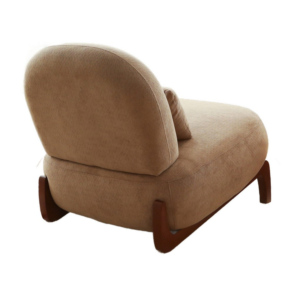 Darla Accent Chair | Set of 2 | Brown Solid Wood Legs | Camel Velvet