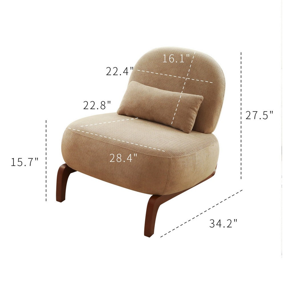 Darla Accent Chair | Set of 2 | Brown Solid Wood Legs | Camel Velvet