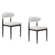 Claire Dining Chairs | Set of 2 | Curve Back | Metal Legs | Beige Chenille