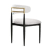 Claire Dining Chairs | Set of 2 | Curve Back | Metal Legs | Beige Chenille