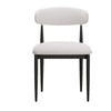 Claire Dining Chairs | Set of 2 | Curve Back | Metal Legs | Beige Chenille
