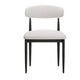 Claire Dining Chairs | Set of 2 | Curve Back | Metal Legs | Beige Chenille