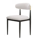 Claire Dining Chairs | Set of 2 | Curve Back | Metal Legs | Beige Chenille