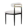 Claire Dining Chairs | Set of 2 | Curve Back | Metal Legs | Beige Chenille