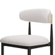 Claire Dining Chairs | Set of 2 | Curve Back | Metal Legs | Beige Chenille