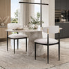 Claire Dining Chairs | Set of 2 | Curve Back | Metal Legs | Beige Chenille