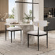 Claire Dining Chairs | Set of 2 | Curve Back | Metal Legs | Beige Chenille