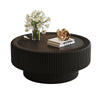 Inara Modern Storage Coffee Table | Tempered Glass | Black Fluted Base 32"