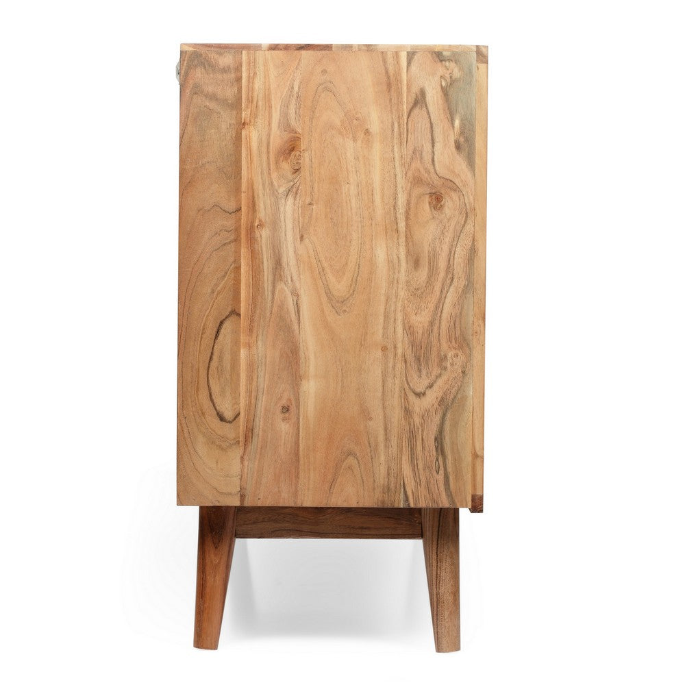 Remmy Handcrafted Sideboard Cabinet with 3 Doors | Natural Acacia Wood 58"
