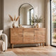 Remmy Handcrafted Sideboard Cabinet with 3 Doors | Natural Acacia Wood 58"