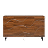 Lewis Wave Design Sideboard Cabinet | Adjustable Shelf | Walnut | 59"